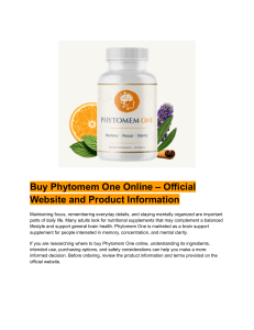 Buy Phytomem One Online &ndash; Official Website and Product Information