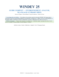 WINDEV 25 : Guide complet &mdash; Environnement, Analyse, WLangage