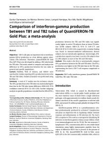 QuantiFERON-TB Gold Plus TB1 vs TB2 Tubes IFN-&gamma; Meta-Analysis